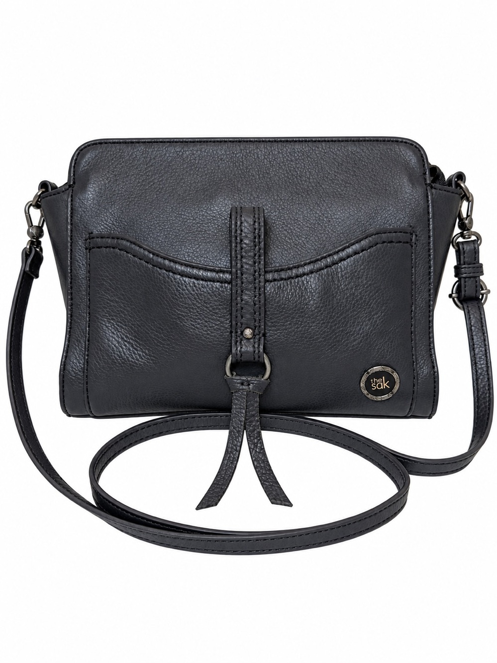 the sak Genuine Soft Gray Pebbled Leather Adjustable Crossbody Y2K /Retro